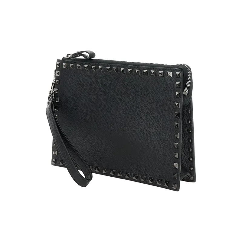 Valentino Garavani Rockstud Zip Up Clutch Bag-1