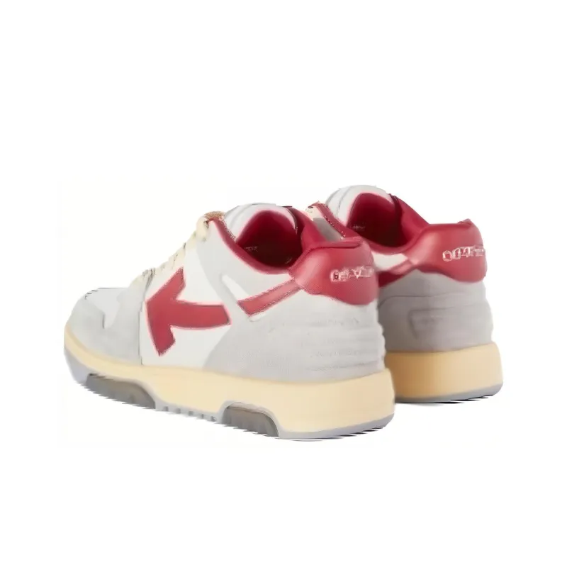 OFF WHITE Out Of Office Ooo Low Tops Light Grey Red-4