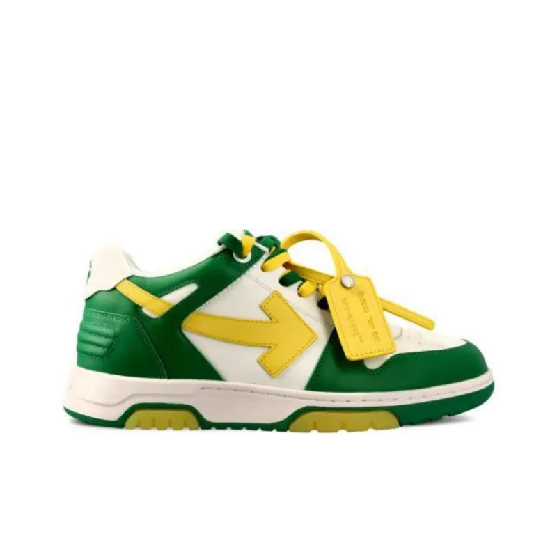 OFF WHITE Out Of Office Ooo Low Tops Green Yellow-1