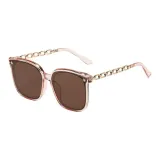 Transparent Pink Gold Frame with Tea Brown Lens