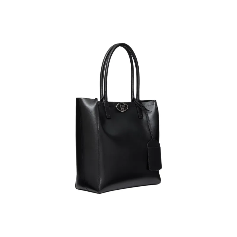 Valentino Vlogo Leather Tote Bag Shopping Bag Handbag Medium Size Men's Black-1