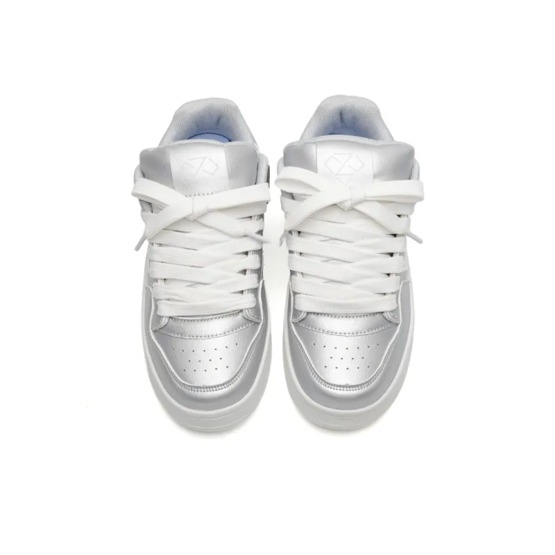 ABCIO Water-Resistant Cushioning Coverage Low-Top Skateboard Shoes Unisex White Moon Pink-3
