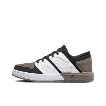 Jordan Nu Retro 1 Anti Slip Wear Resistant Low Top Kids Lifestyle Shoes Black White Brown Teenagers