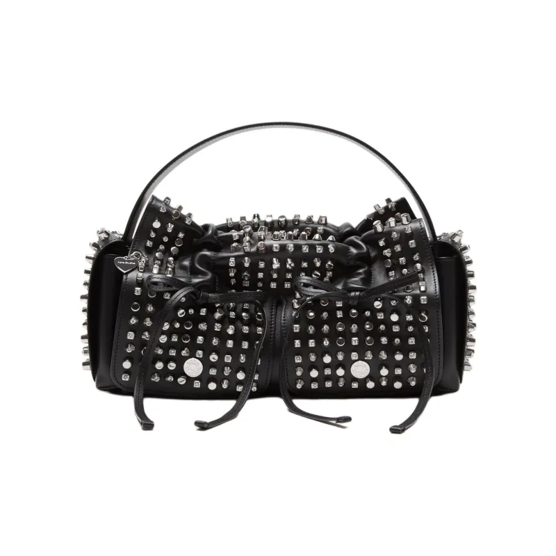 Acne Studios Calfskin One Shoulder Handbag Women's Black-0