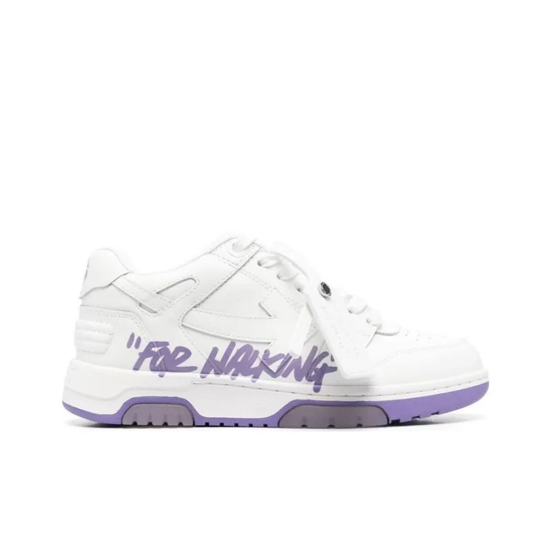 OFF WHITE Out Of Office Ooo 'For Walking' Low Tops White Lilac Women's-1