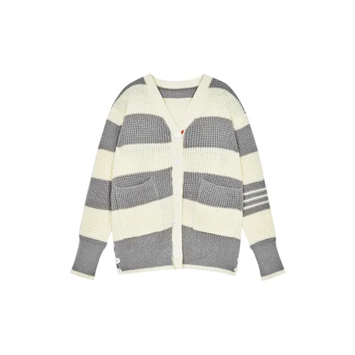 STARFEI Knitwear Women's White Gray Stripes