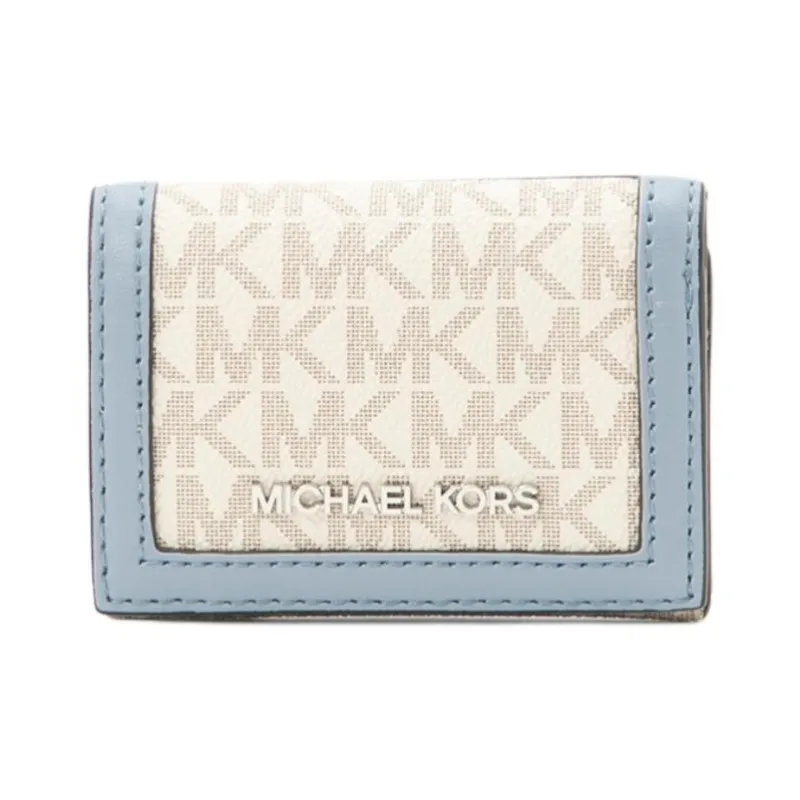 MICHAEL KORS Jet Set Travel Coated Canvas Wallet Women's Light Blue Multicolor-0