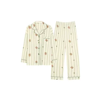 UAVAE Pajama Set Women's Apricot Green