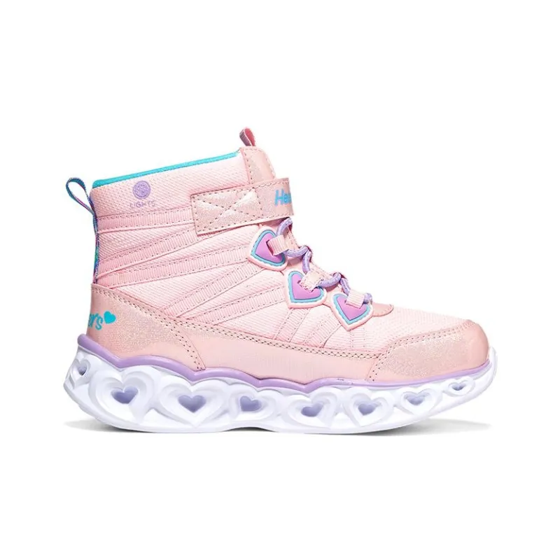 Skechers Heart Lights Anti Kick Cushioning Kids Lifestyle Shoes Pink Multicolor Teenagers-1