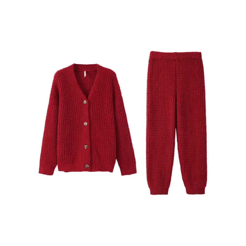 Aannsfam Pajama Set Women's Basic Red-0