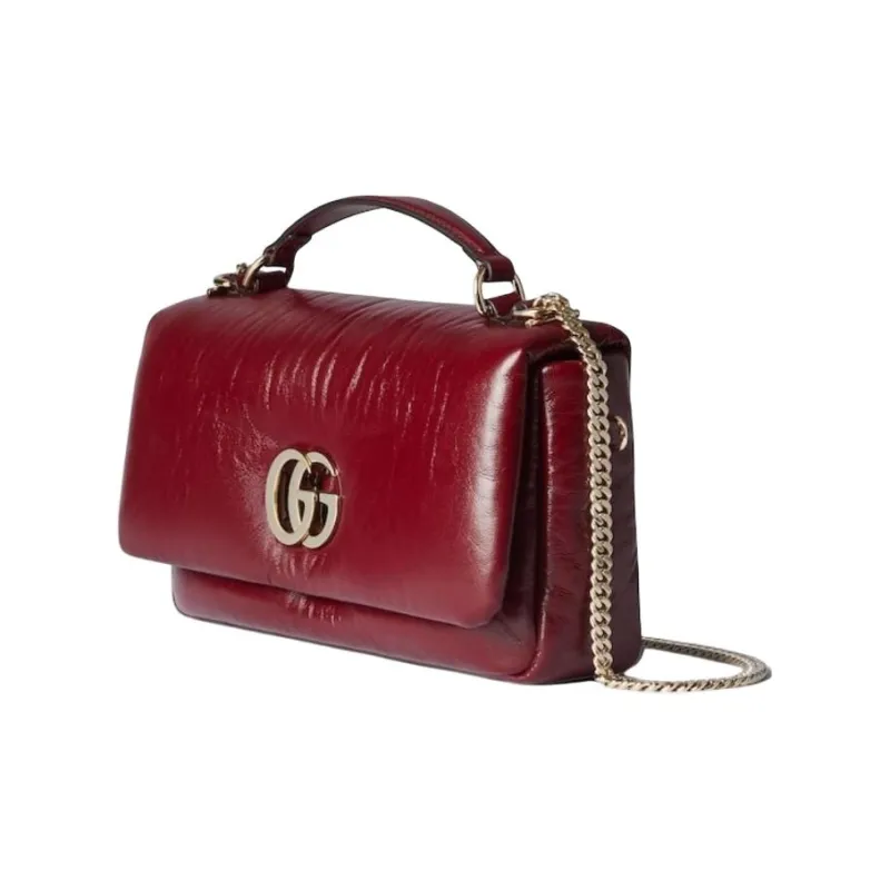 GUCCI Leather Shoulder Bag Crossbody Bag Handbag Small Size Women's Red-1