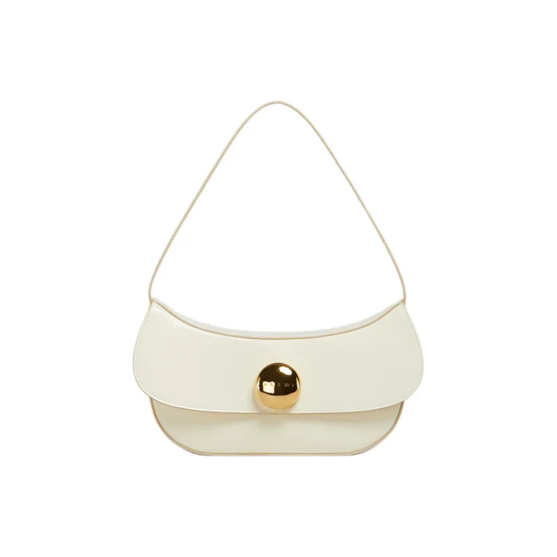 MARNI Sheepskin Crescent Bag, Handbag, Shoulder Bag Medium Size Women's White-0
