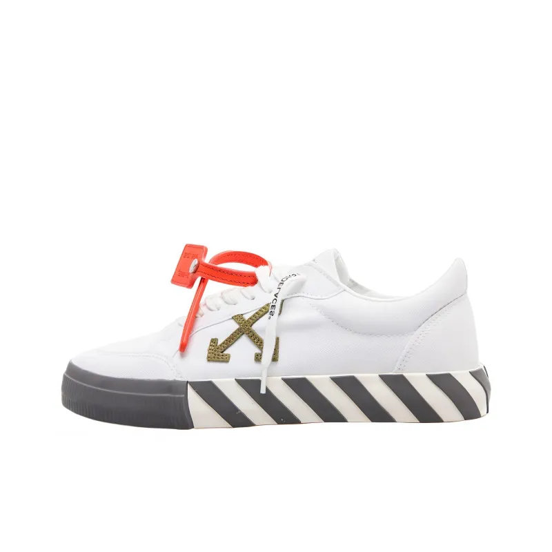 OFF WHITE Vulcanized Low White Khaki Canvas-0