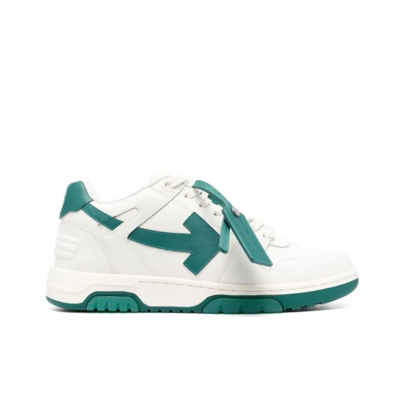 OFF WHITE Out Of Office Ooo Low Tops White Green FW22-1