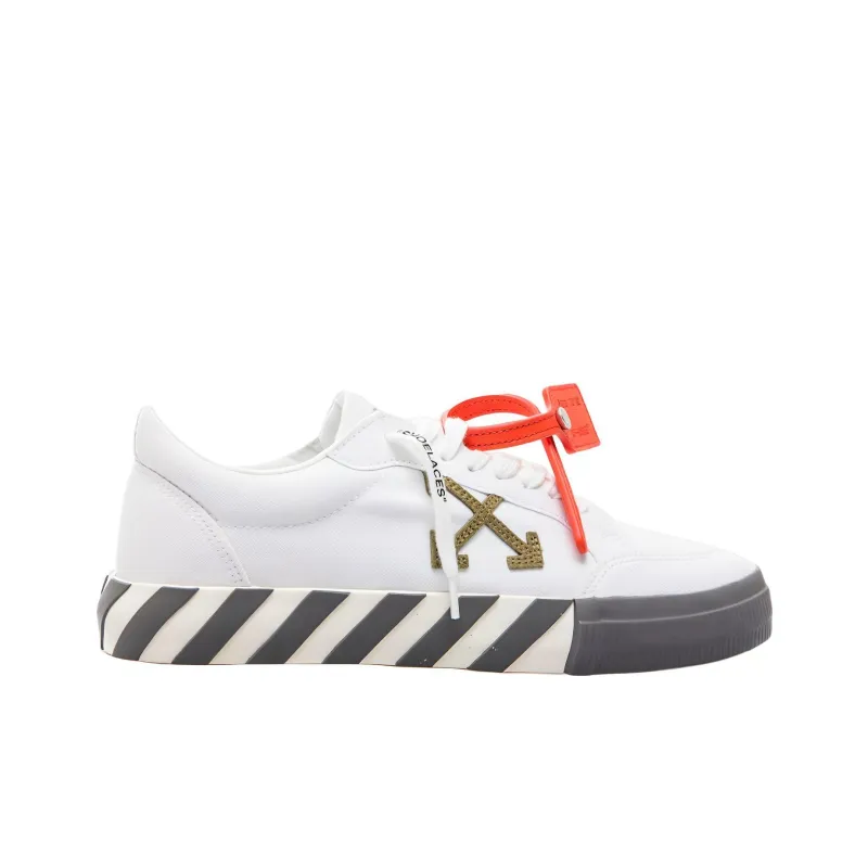 OFF WHITE Vulcanized Low White Khaki Canvas-1