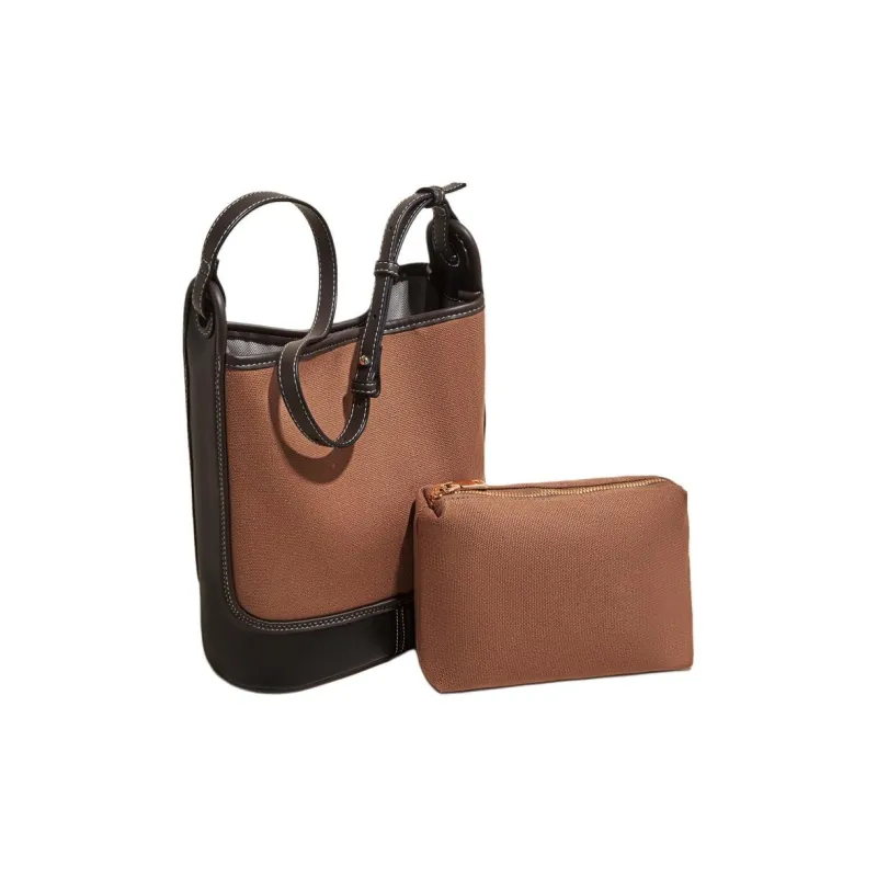 Marino Orlandi Fabric With Synthetic Leather Shoulder Bag Shoulder Bag Women's Coffee Black/Apricot Blue/Brown Black-27