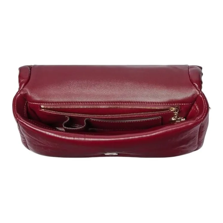 GUCCI Leather Shoulder Bag Crossbody Bag Handbag Small Size Women's Red-4