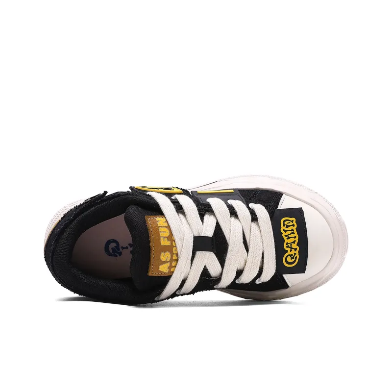 Q AND Cushioning Coverage Height Increasing Abrasion Resistant Low Top Skateboard Shoes Unisex-3