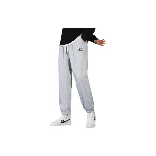 WARRIOR Knitted Sweatpants Men Light Gray