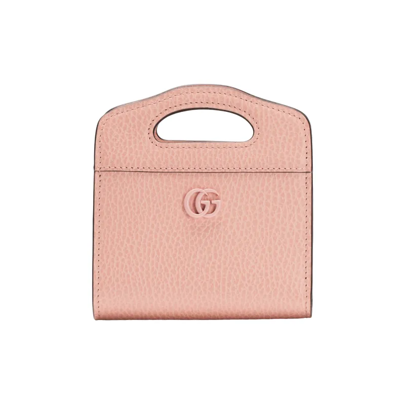 GUCCI GG Marmont Leather Card Holder Women's Pink-2