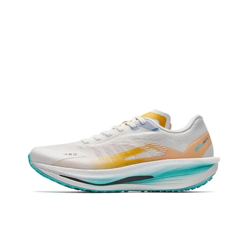 Anta Cushioned Slip-Resistant Low-Top Casual Running Shoes Women's White Yellow-0