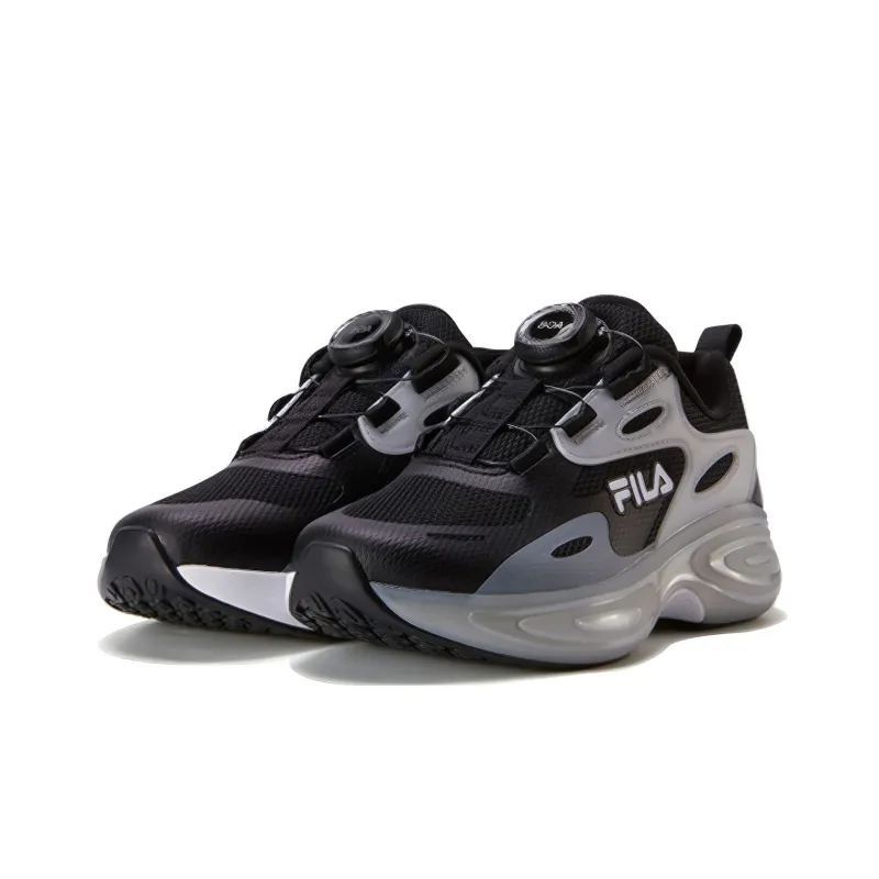FILA KIDS BOA Anti Slip And Wear Resistant Breathable Casual Shoes Black Teenagers-1