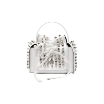 Acne Studios Calfskin One Shoulder Handbag Mini Women's White Gray