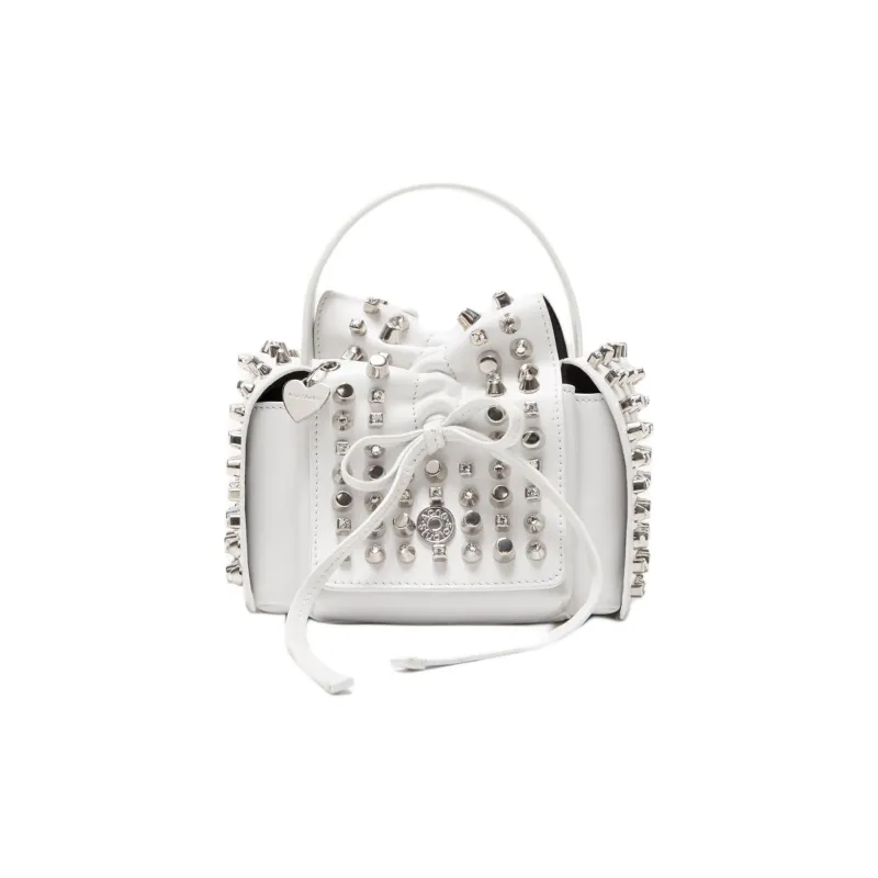 Acne Studios Calfskin One Shoulder Handbag Mini Women's White Gray-0