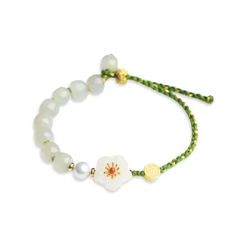 WANLIACC Colored Glaze Encounter Peach Blossom Bracelet Women's