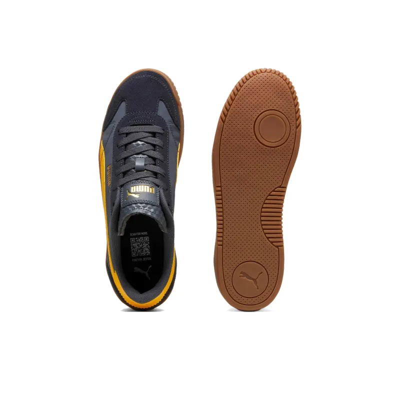 PUMA Club 5v5 Anti Slip Wear Resistant Low Top Skateboard Shoes Men's Black Gold-3