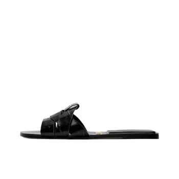 ZARA PU Polyurethane Abrasion Resistant Slide Slippers Women's Black