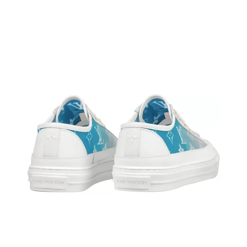 LOUIS VUITTON Stellar Sneakers 'White With Fading Blue Monogram' Women's-3