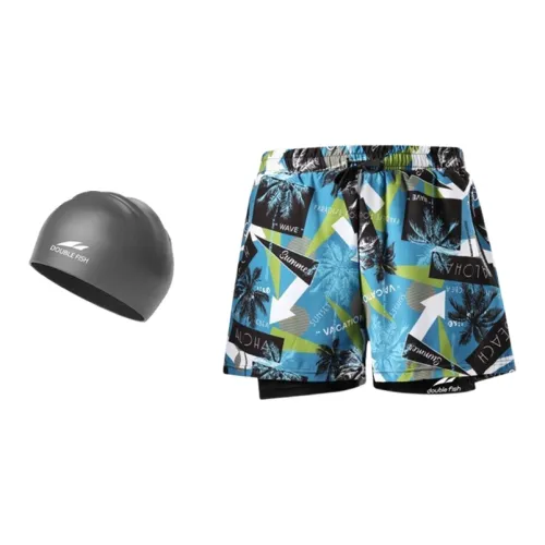 DOUBLEFISH Swimming Sets Polyester Seaside Swimming Pool Men's