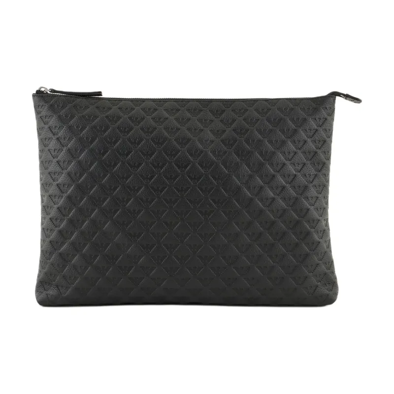 EMPORIO ARMANI Cowhide Clutch Men's Black-2
