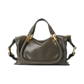 Chloe Calfskin Shoulder Bag, Crossbody Bag, Handbag Small Size Women's Gray