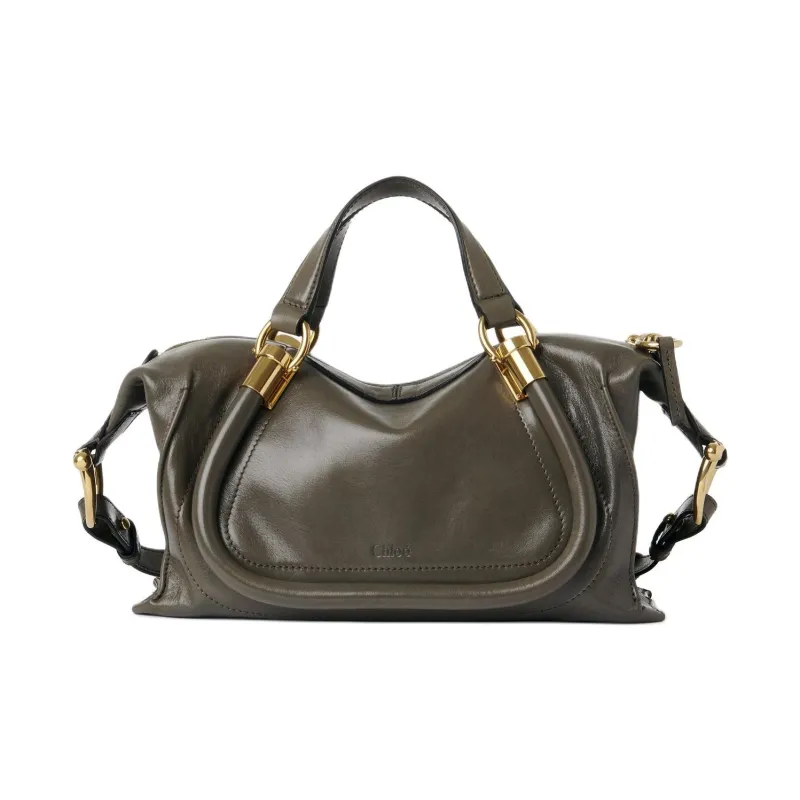 Chloe Calfskin Shoulder Bag, Crossbody Bag, Handbag Small Size Women's Gray-0