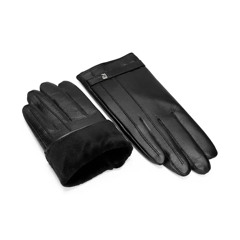 PIERRE CARDIN Sheepskin Gloves Men's Black-1