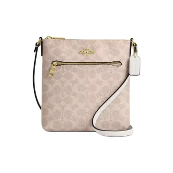 COACH Rowan Coated Canvas Shoulder Bag, Crossbody Bag Mini Women's Sand