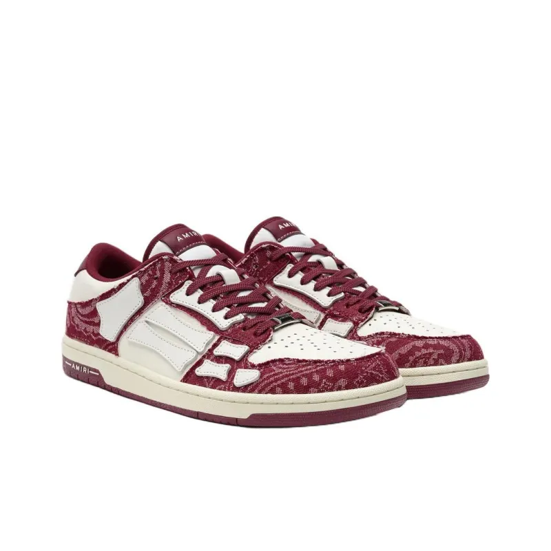AMIRI Skel Top Low Top Skateboard Shoes Men's White Red-2