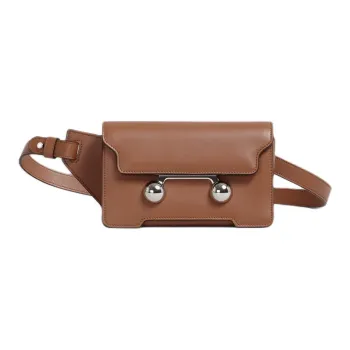 MARNI Calfskin Shoulder Bag Crossbody Bag Men's Chestnut