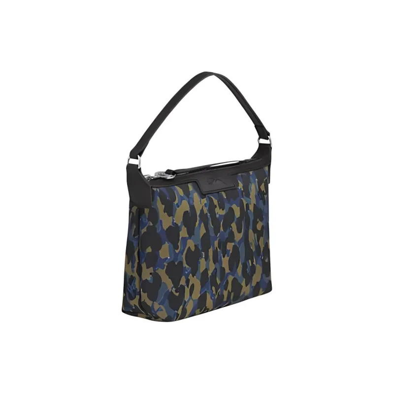 LONGCHAMP Le Pliage Polyester One Shoulder Handbags Small Size Women's Brown & Blue & Black-4