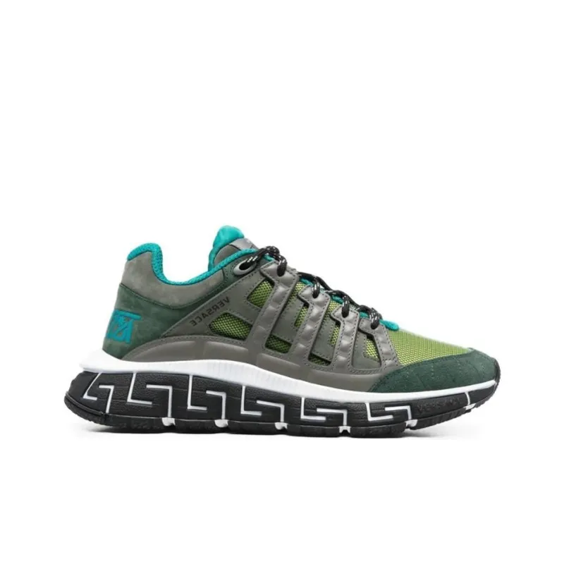 VERSACE Wear-Resistant Low-Top Sports Casual Shoes Men's Gray Green-1
