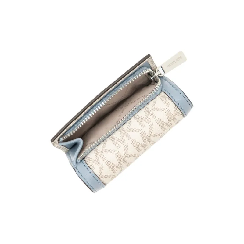 MICHAEL KORS Jet Set Travel Coated Canvas Wallet Women's Light Blue Multicolor-4