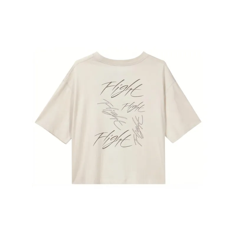 Jordan Heritage Boxy Drop Shoulder Sleeve T-Shirt Women's Light Brown-1