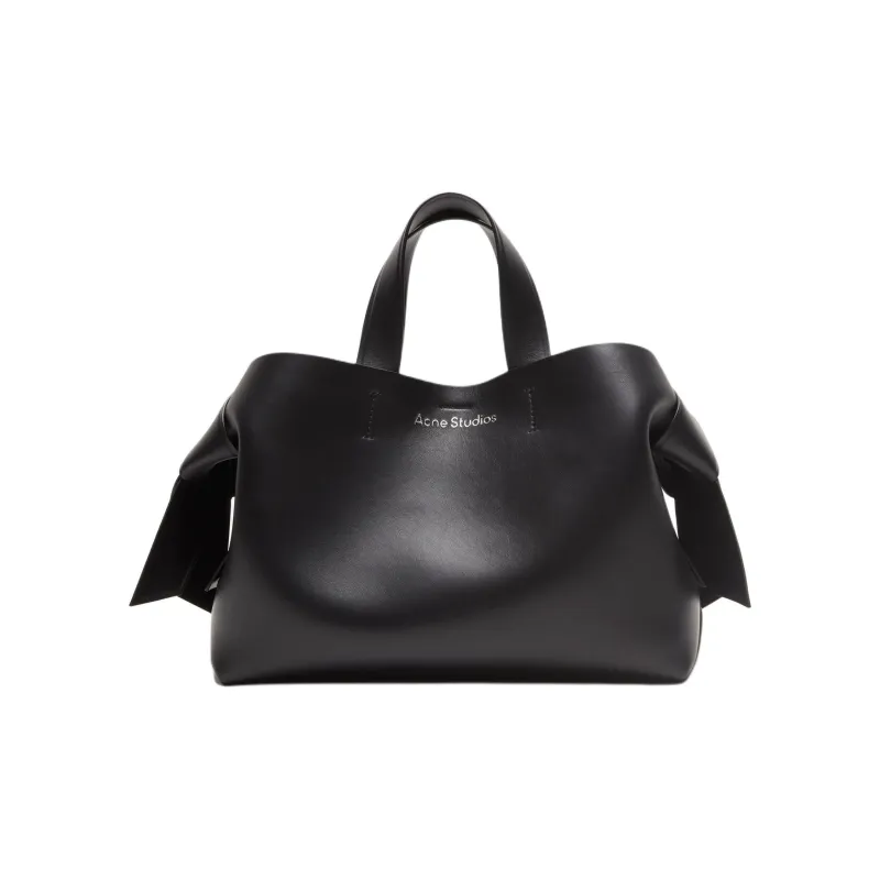 Acne Studios Musubi Calfskin Tote Bag, Shopping Bag, Shoulder Bag, Crossbody Bag, Handbag Medium Size Women's Black-0