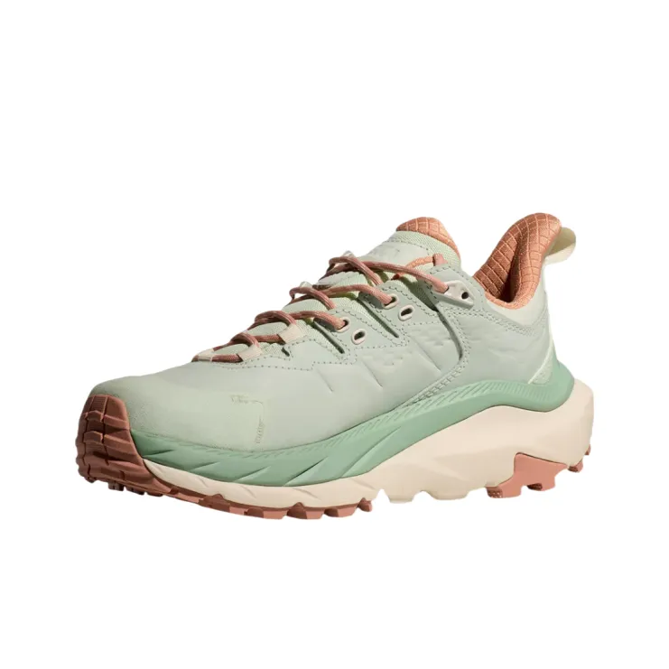 HOKA ONE ONE Kaha 2 Waterproof Balance Low Top Running Shoes Unisex Green Orange Color-1