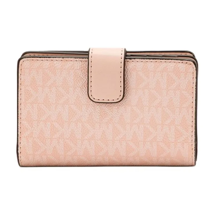 MICHAEL KORS Coated Canvas Wallet Medium Size Women's Blush Color-2