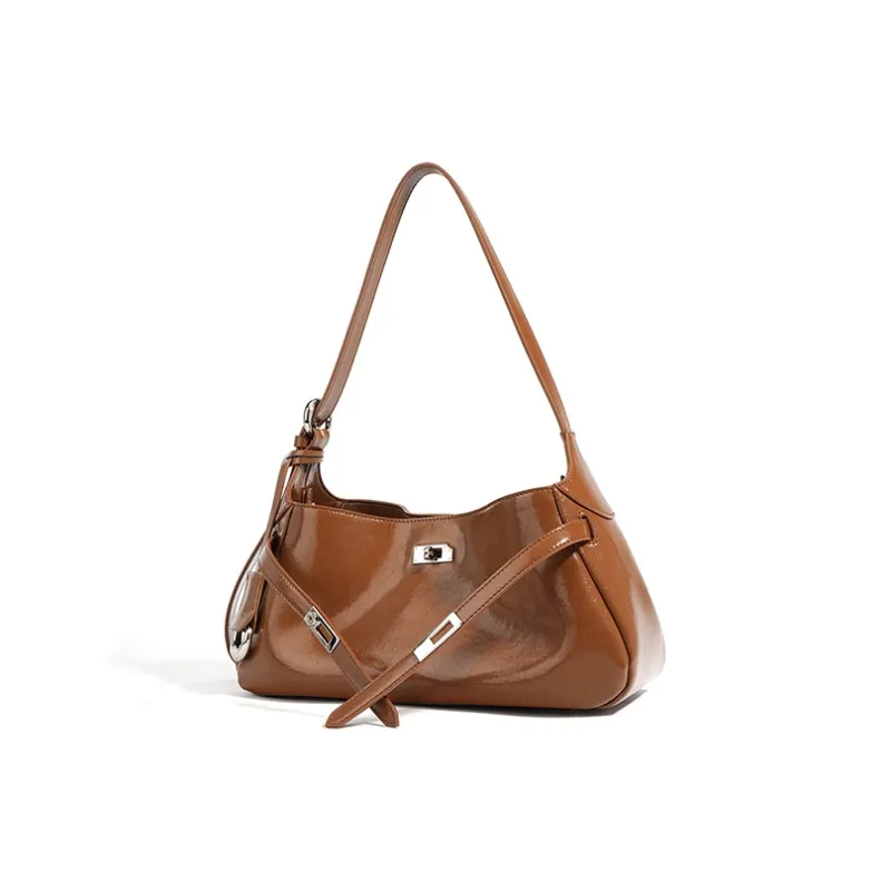 FAIRWHALE Cow Leather Shoulder Bag Regular Women's Mocha/Vintage Red/Premium Black/Moon White-2