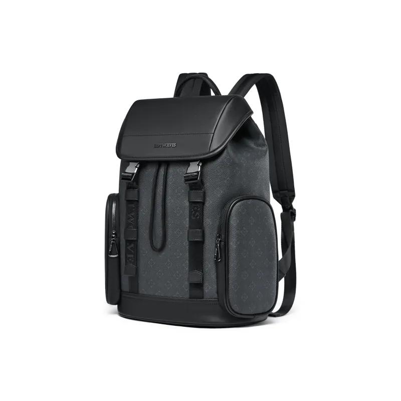 SEPTWOLVES PVC University Student Schooling Backpack QPL Backpack Regular Men's Black-1