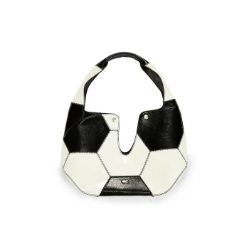 Crying Center PU Handbag Regular Unisex Black White